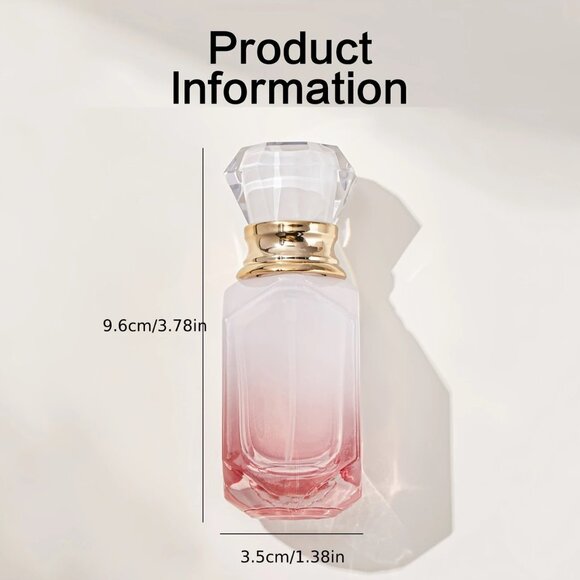 1pc.  Geometric Shape Gradient Pink Cologne Bottle - Picture 2 of 4